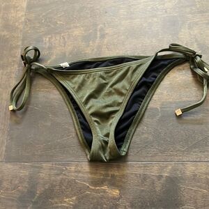 Victorias Secret green The Skimpy string side tie Low rise Culotte bikini bottom
